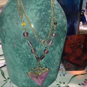 Vintage Marble Rose Stone necklace